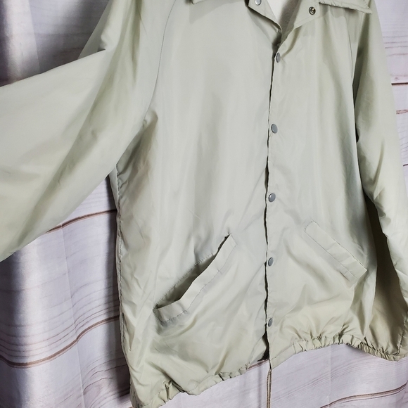 Vintage 80s Light Gray Snap Button Collar Lined Coaches Jacket Size XL - Picture 4 of 9
